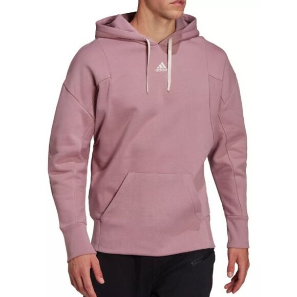 Mens Rose Pink‎ Adidas Pullover Hoodie Size Small - Picture 1 of 1
